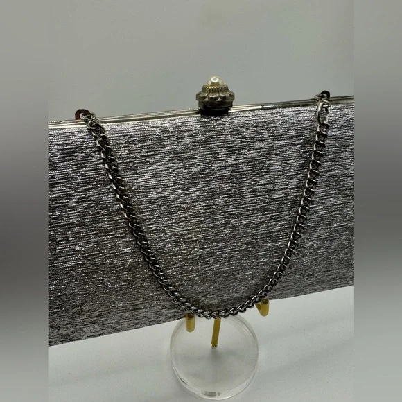 Antique/Vintsge Elegant Silver Clutch/Shoulder Bag - Picture 2 of 5